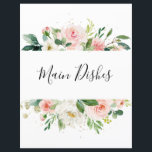 Papier Recette florale rose pâle Divider<br><div class="desc">Elégant bouquet de roses d'aquarelle douce pastel et hydrangée dans les tons rose roux, rose pastel, pêche et crème avec feuilles botaniques verdoyants et feuillage feuille eucalyptus. Un choix de design moderne qui est parfait pour les mariages de couleur pastel, rose roux du printemps et de l'été.S'il vous plaît trouver...</div>