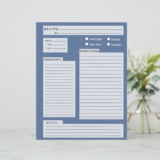 Papier Recette Jeans bleu (Debout devant)