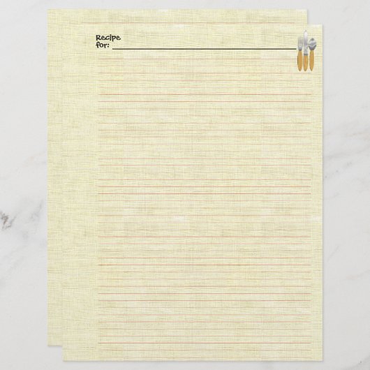 Papier recette lin Designer (Devant / Derrière)