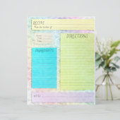 Papier Recette Livre de recettes Insérer Pretty Pastel (Debout devant)