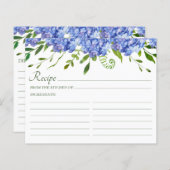 Papier Recette Mariage Blue Hydrangeas (Devant / Derrière)