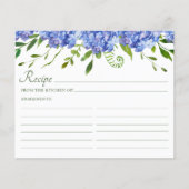 Papier Recette Mariage Blue Hydrangeas (Devant)