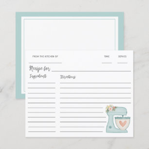 Papier Recette Mixer Stand de cuisine bleue