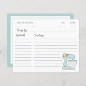 Papier Recette Mixer Stand de cuisine bleue (Devant / Derrière)