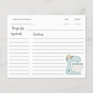 Papier Recette Mixer Stand de cuisine bleue