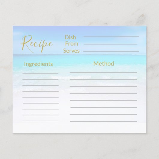 Papier Recette Ocean Beach Bleu de mer (Devant)