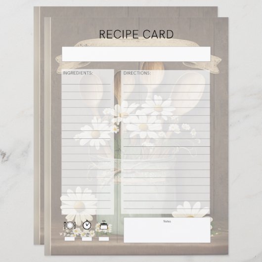 Papier Recette Pays Rustlic Insertion (Devant / Derrière)