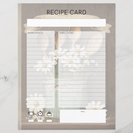 Papier Recette Pays Rustlic Insertion (Devant)