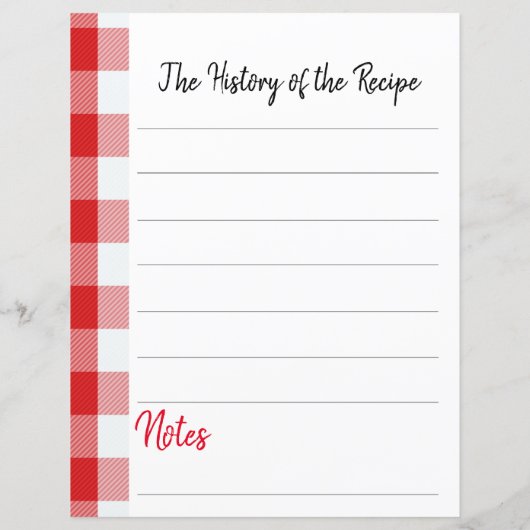 Papier recette personnalisé (Dos)