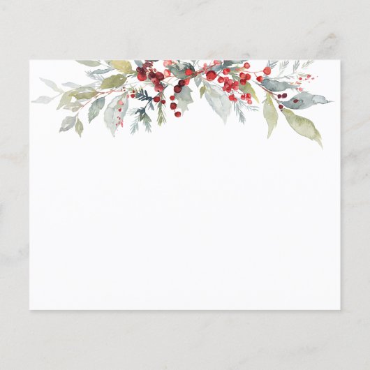 Papier Recette pour Bride Red Berries Foliage vert (Dos)