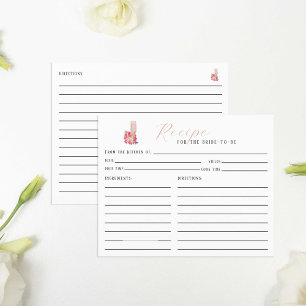 Papier Recette pour la mariée à devenir Pétales et Procuc
