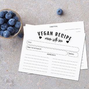 Papier Recette végétale minimaliste, simple recette