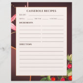 Papier Recettes casseroles | Cerises botaniques de Bourgo (Devant)