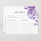 Papier Recettes de Baby Shower Floral Toile Française Vin (Devant / Derrière)