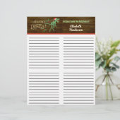 Papier Recettes de dinosaures velociraptor de Noël amusan (Debout devant)