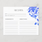 Papier Recettes de Fête de Fiançailles Florales Toile Ble (Devant)