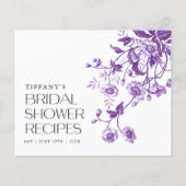 Papier Recettes de Fête de Fiançailles Florales Toile Fra (Dos)