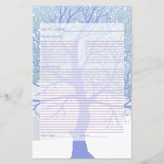Papier Recettes de Noël de neige moderne CHANGER COULEUR (Devant)