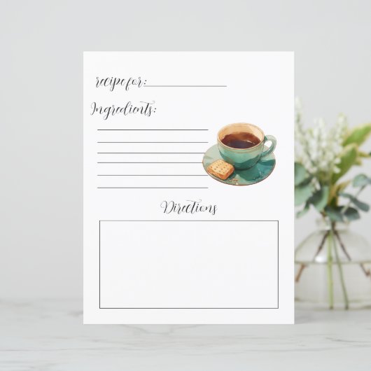 Papier Recettes de thé chaud (Debout devant)