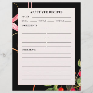 Papier Recettes d'entrées   Cerises botaniques noires