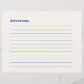 Papier Recettes famille Retro Vintage Blue Recette Card (Dos)