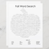 Papier Recherche de mots de l'automne citrouille (Devant / Derrière)