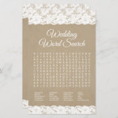 Papier Recherche de mots de mariage Jeu de douche en dent (Devant / Derrière)