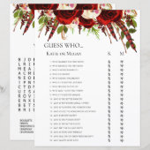 Papier Recherche de mots de mariage LGBTQ Boho Roses roug (Devant / Derrière)