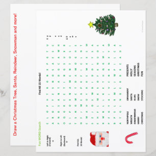 Papier Recherche de mots de Noël d'hiver 15 Doodle Sheets