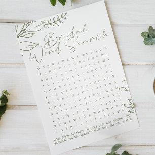 Papier Recherche de mots jeu de Baby Shower Fleurs Bohème
