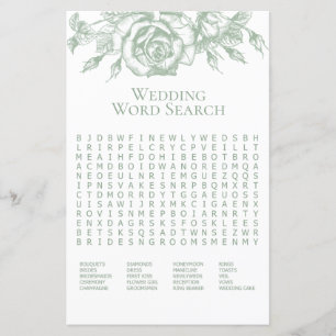 Papier Recherche de mots pour une douche de mariée floral
