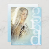 Papier Recouvrement de la grille Budget Bleu Faire-part d (Devant / Derrière)