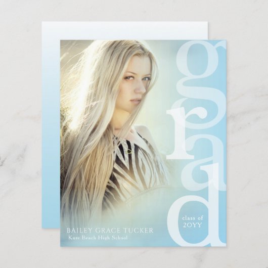 Papier Recouvrement de la grille Budget Bleu Faire-part d (Devant / Derrière)