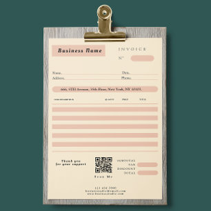 Papier Reçu de vente de facture de petite entreprise à la