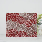 Papier Red and silver dahlias origami paper (Debout devant)