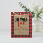 Papier Red Buffalo Plaid Oh Quel Amusant Invitation de fê (Debout devant)