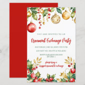 Papier Red Gold Festive Ornament Exchange Christmas Party (Devant / Derrière)