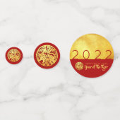 Papier Red Gold Tiger 2022 Golden Party Confetti (Devant)