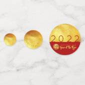 Papier Red Gold Tiger 2022 Golden Party Confetti (Derrière)