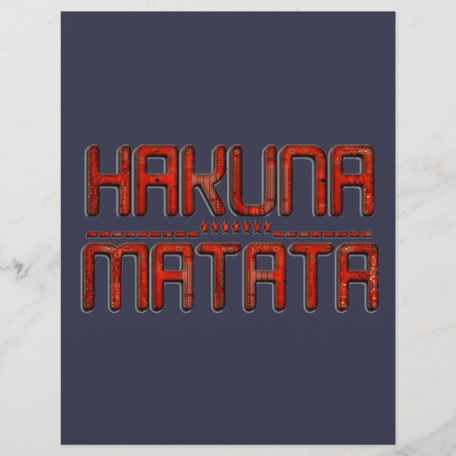 Papier Red Hakuna Matata 3D Techno Star Design (Devant)