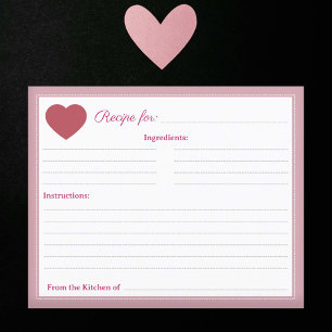 Papier Red Heart Rustic Fête des mariées rose Recette Car