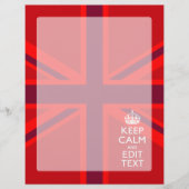 Papier Red Keep Calm Have Your Text on Union Jack Flag (Devant)