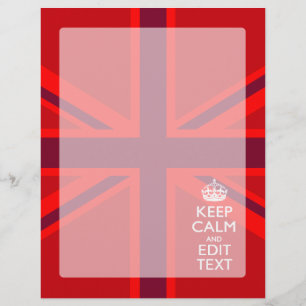 Papier Red Keep Calm Have Your Text on Union Jack Flag
