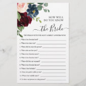 Papier Red & Navy Comment Bien Connaissez-Vous Le Jeu De (Devant)