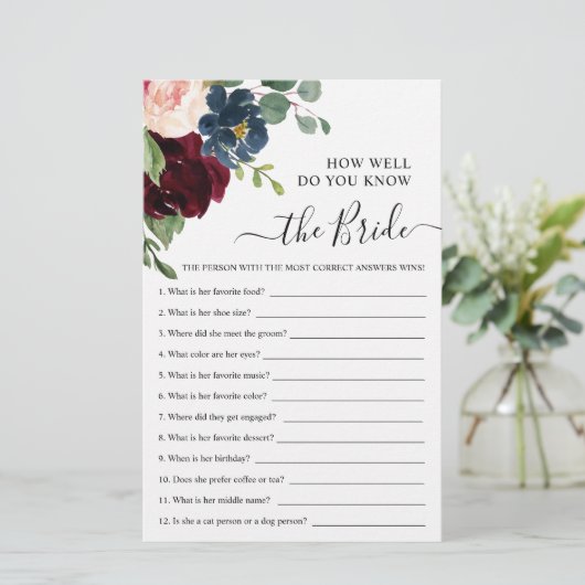 Papier Red & Navy Comment Bien Connaissez-Vous Le Jeu De  (Debout devant)