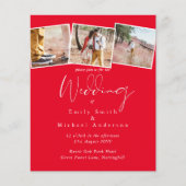 Papier RED PHOTO Collage MONOCHROME Mariage Invitation bu (Devant)