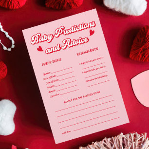 Papier Red Pink Valentine Baby shower de prédictions jeu