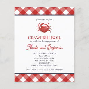Papier RED Plaid Crawfish Boire la partie d'engagement de