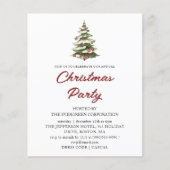 Papier Red Plaid Noël Holiday Invitation Budget (Devant)