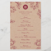 Papier Red Plum Blossoms Double Happiness Wedding Program (Devant)